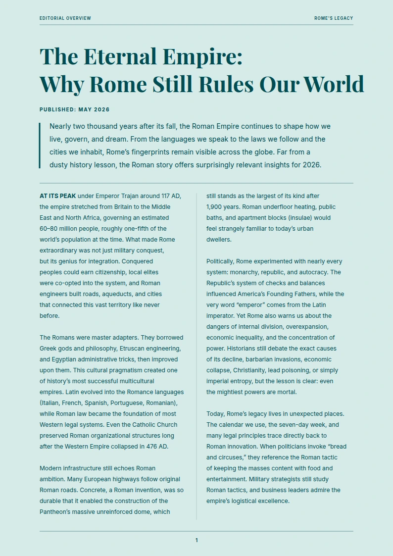 The Eternal Empire: Why Rome Still Rules Our World