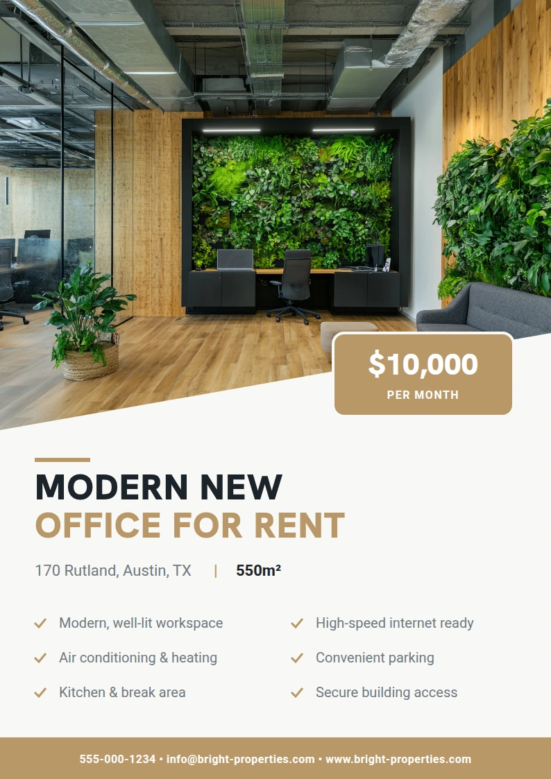 Modern new office for rent