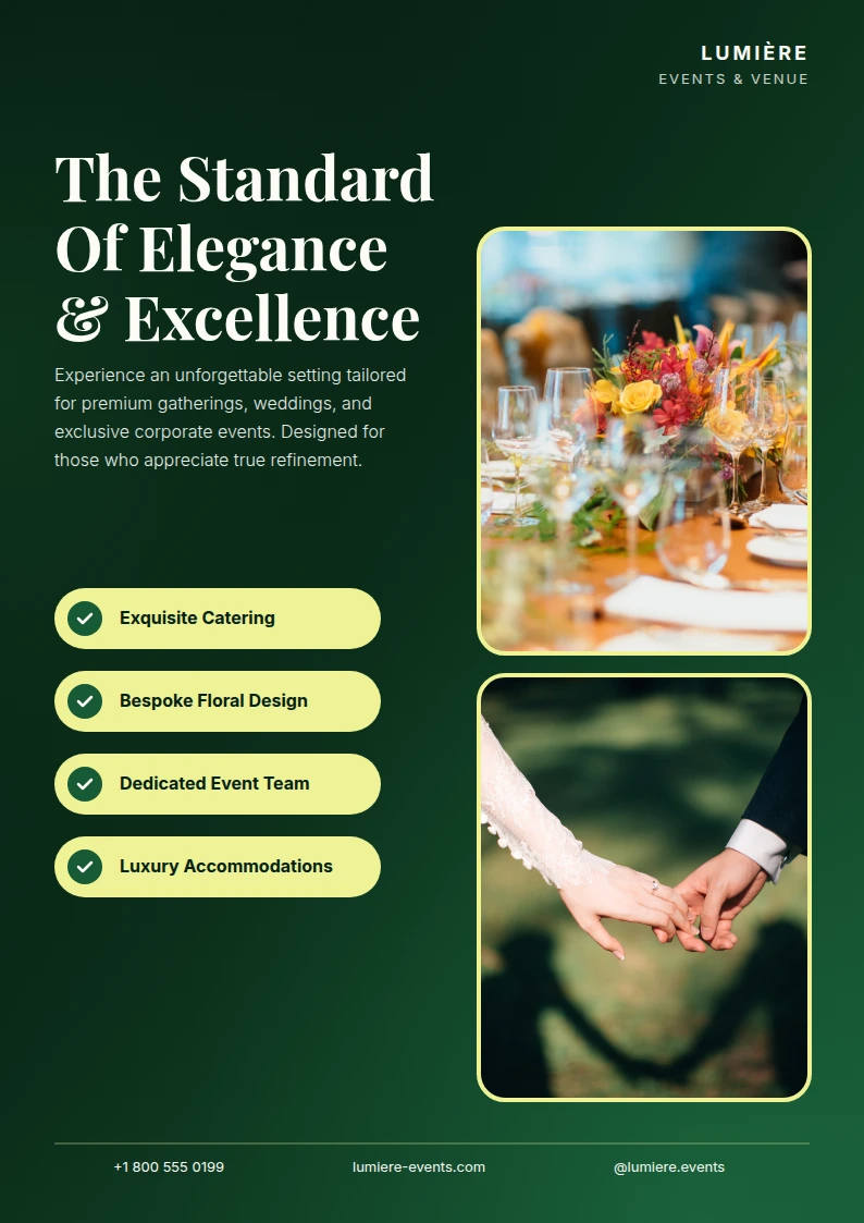 The Standard Of Elegance & Excellence The Standard Of Elegance & Excellence
